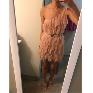 Forever 21 Blush Pink One Shoulder Knit Dress